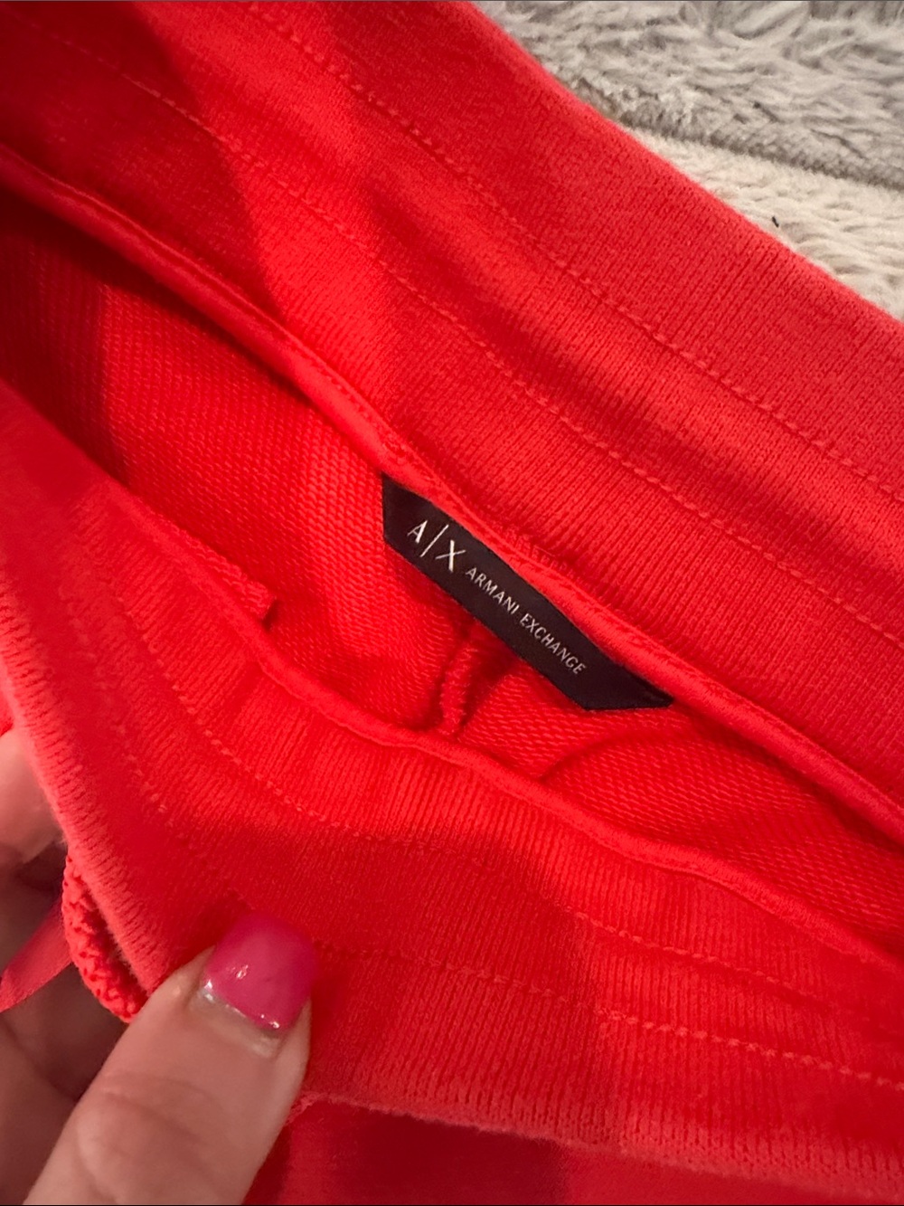 Armani Exchange Red Two-Piece Sweatsuit Set with Logo Waistband - Picture 2 of 2